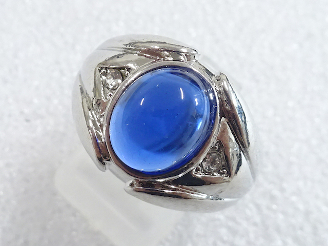 JAPANESE KIMONO / ANTIQUE COLORED STONE RING (SIZE 21)